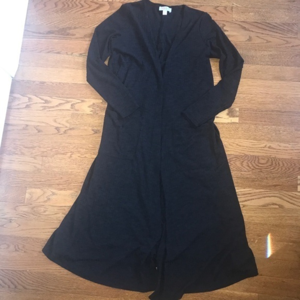 Lularoe Sarah textured black duster cardigan XS